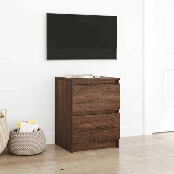 vidaXL tv-bord 40x35x54 cm konstrueret træ brun egetræsfarve
