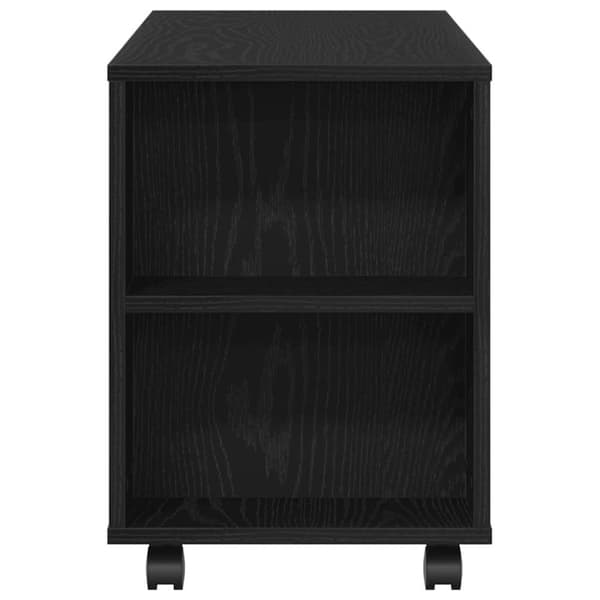vidaXL TV-benk med hjul svart eik 102x34,5x43 cm konstruert tre