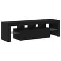 Miniatyrbilde 4 av 11: vidaXL TV-benk med LED-lys svart eik 140x36,5x40 cm konstruert tre