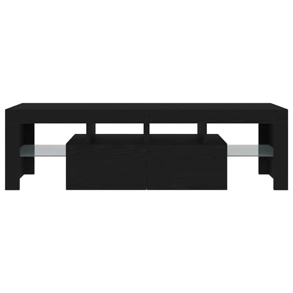 vidaXL TV-benk med LED-lys svart eik 140x36,5x40 cm konstruert tre