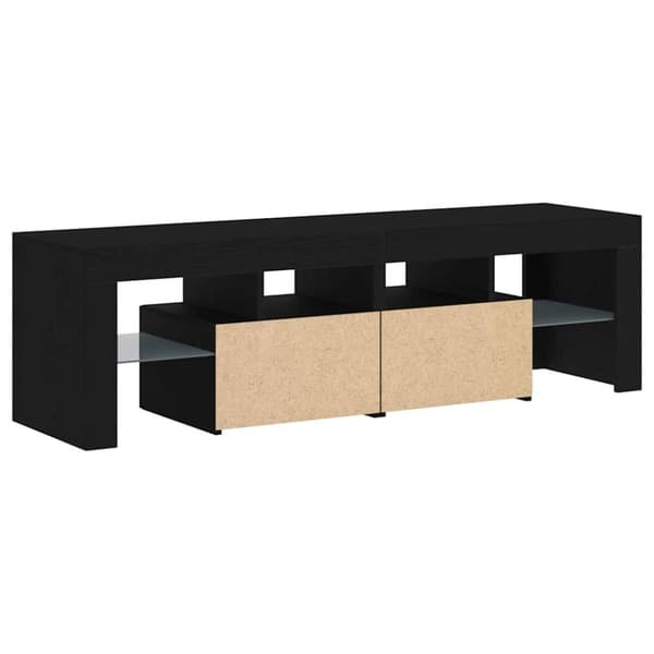 vidaXL TV-benk med LED-lys svart eik 140x36,5x40 cm konstruert tre