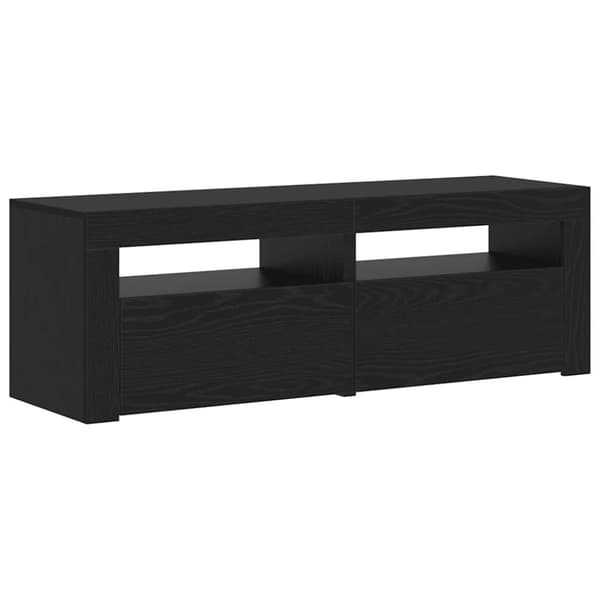 vidaXL TV-bänk med LED-lampor svart ek 120x35x40 cm konstruerat trä