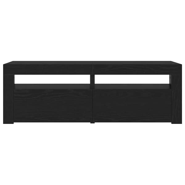 vidaXL TV-bänk med LED-lampor svart ek 120x35x40 cm konstruerat trä