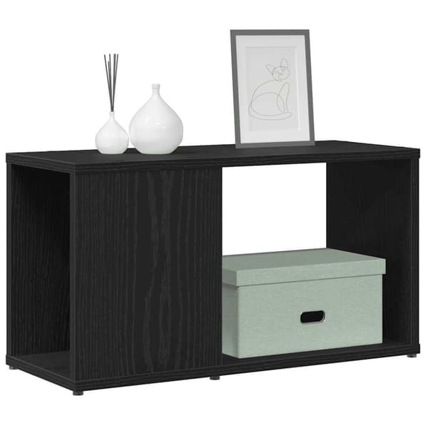 vidaXL TV-bänk svart ek 60x24x32 cm konstruerat trä