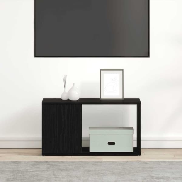 vidaXL TV-bänk svart ek 60x24x32 cm konstruerat trä