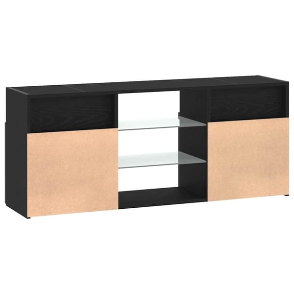 vidaXL TV-bänk med LED-lampor svart ek 120x30x50 cm konstruerat trä