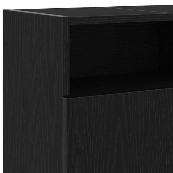 vidaXL TV-bänk med LED-lampor svart ek 120x30x50 cm konstruerat trä