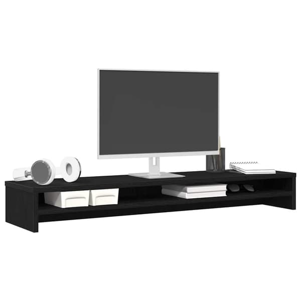 vidaXL Skärmställ svart ek 100x24x13 cm konstruerat trä