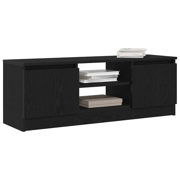 vidaXL TV-bänk svart ek 102x30x36 cm konstruerat trä