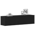 Miniatyrbilde 5 av 11: vidaXL TV-benk svart eik 120x30x30,5 cm konstruert tre