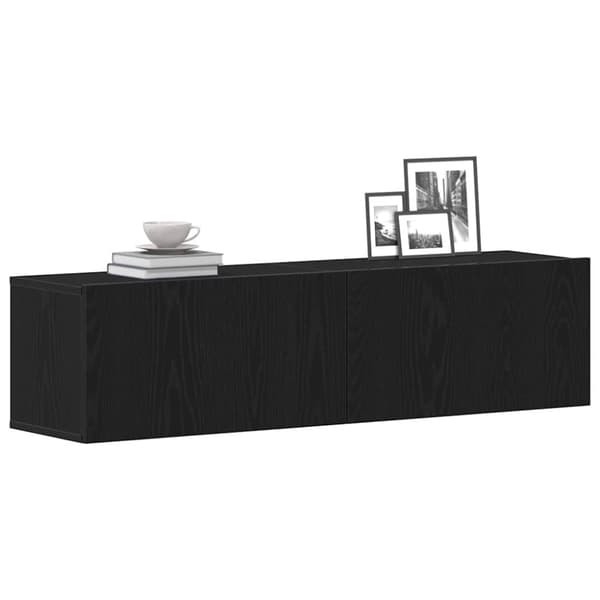 vidaXL TV-benk svart eik 120x30x30,5 cm konstruert tre