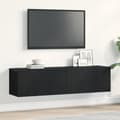 Miniatyrbilde 2 av 11: vidaXL TV-benk svart eik 120x30x30,5 cm konstruert tre