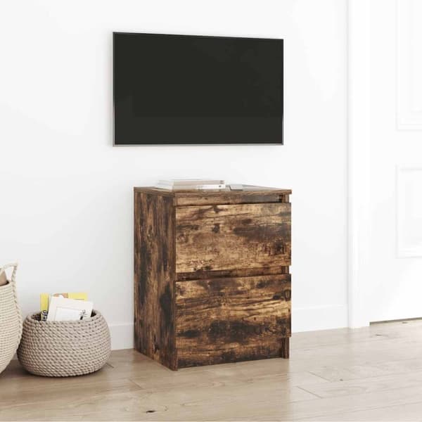 vidaXL tv-bord 40x35x54 cm konstrueret træ røget egetræsfarve