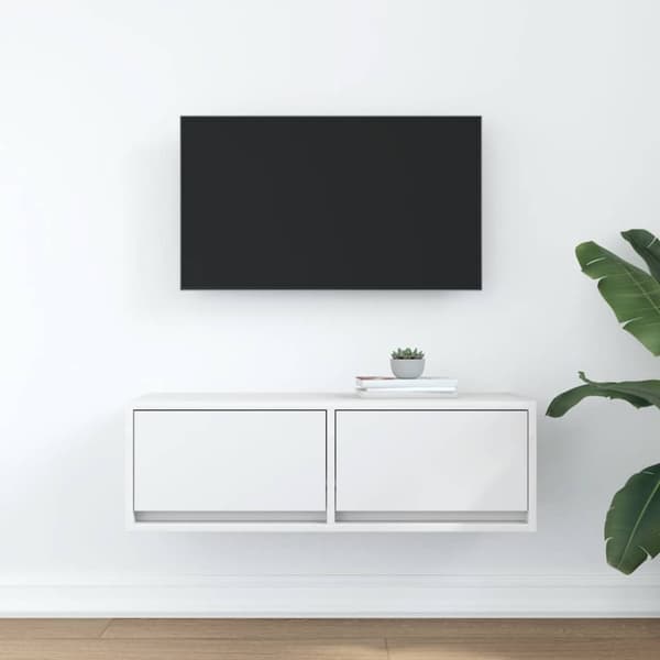 vidaXL TV-benk hvit 80x31x25,5 cm konstruert tre