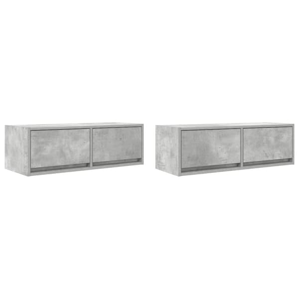 vidaXL tv-borde 2 stk. 80x31x25,5 cm konstrueret træ betongrå