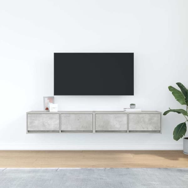 vidaXL tv-borde 2 stk. 80x31x25,5 cm konstrueret træ betongrå