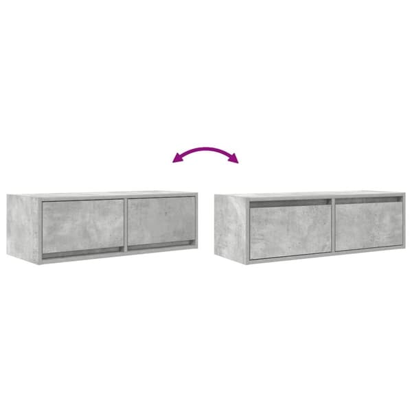 vidaXL tv-borde 2 stk. 80x31x25,5 cm konstrueret træ betongrå