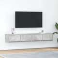 Miniatyrbillede 2 af 11: vidaXL tv-borde 2 stk. 80x31x25,5 cm konstrueret træ betongrå
