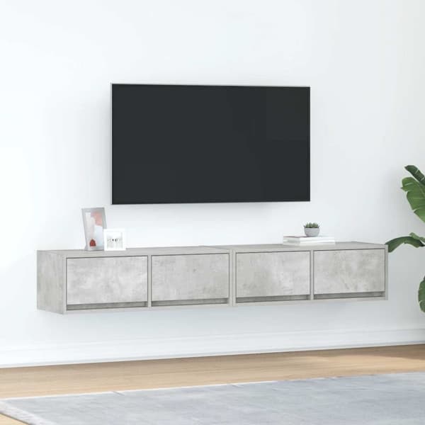 vidaXL tv-borde 2 stk. 80x31x25,5 cm konstrueret træ betongrå