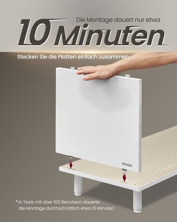 TV-skåp, VASAGLE, 140 x 39 x 45 cm, Askbrun-Bläcksvart.