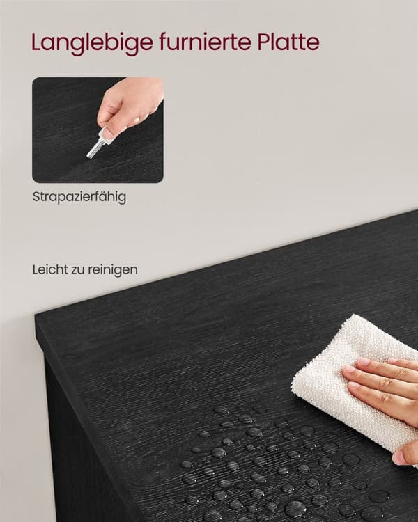 TV-skåp, VASAGLE, 160 cm, Svart.