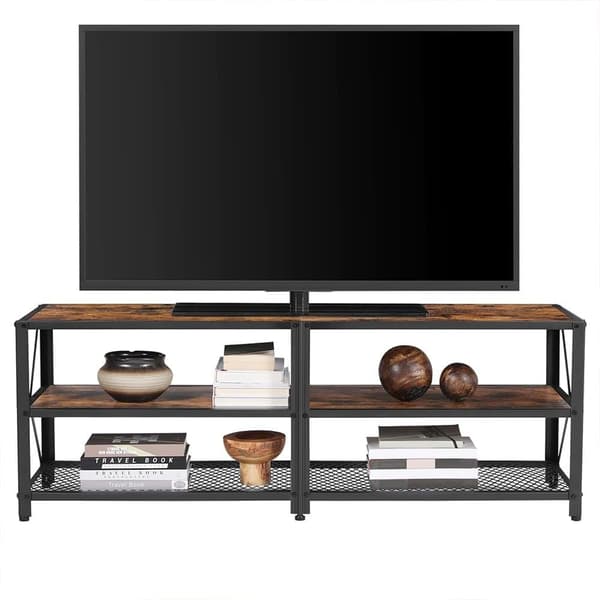 TV-ställ, VASAGLE, 140x39.2 cm, Brun-Svart