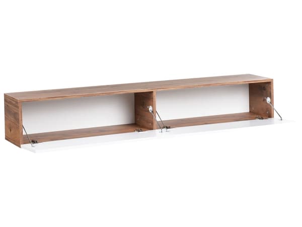 Vægmonteret TV-bord Hvid og brun Op til 70ʺ tv Anbefalet 2 skabe Minimalistisk design Stue
