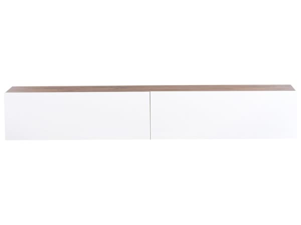 Vægmonteret TV-bord Hvid og brun Op til 70ʺ tv Anbefalet 2 skabe Minimalistisk design Stue