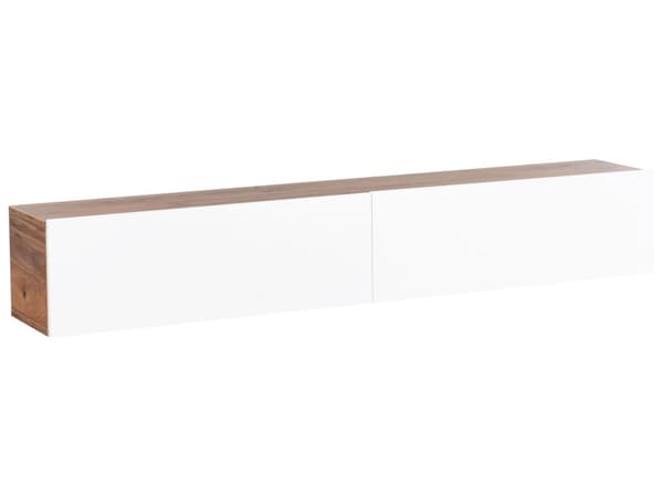Vægmonteret TV-bord Hvid og brun Op til 70ʺ tv Anbefalet 2 skabe Minimalistisk design Stue