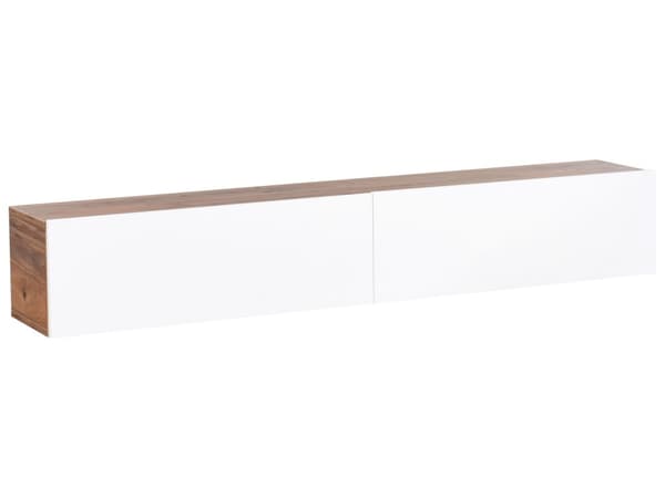 Vægmonteret TV-bord Hvid og brun Op til 70ʺ tv Anbefalet 2 skabe Minimalistisk design Stue