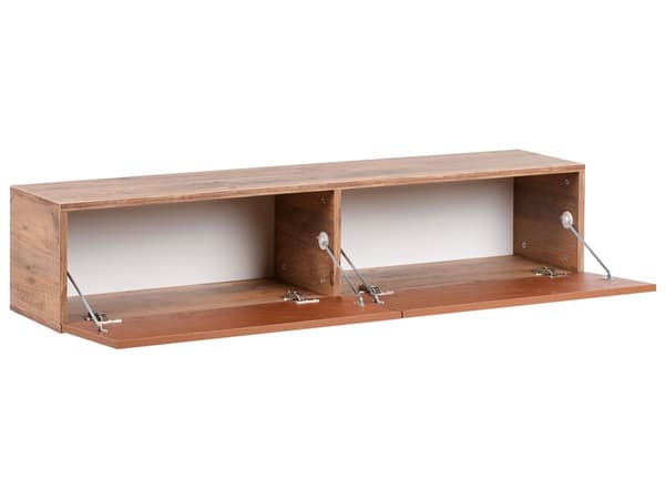 Vægmonteret TV-bord Rød og brun Op til 70ʺ tv Anbefalet 2 skabe Minimalistisk design Stue