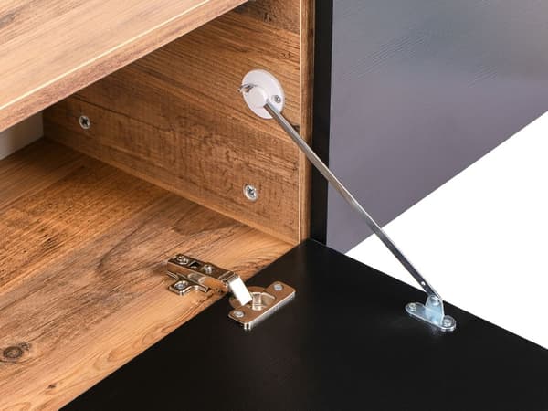 Vægmonteret TV-bord Sort og brun Op til 70ʺ tv Anbefalet 2 skabe Minimalistisk design Stue