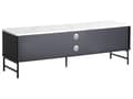 Miniatyrbillede 9 af 11: TV-bord Sort MDF 140 x 40 cm Opbevaringshylde Skænk Kabelstyring Moderne