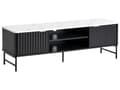Miniatyrbillede 1 af 11: TV-bord Sort MDF 140 x 40 cm Opbevaringshylde Skænk Kabelstyring Moderne