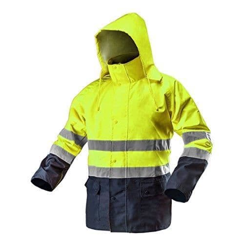 Neo Tools Hi-Vision Arbetsjacka Med Mikrofleece Gul L/52 Polyester Oxford Innersidan Behandlad Med Fleece Vattentät Och Vindbeständig ISO 20