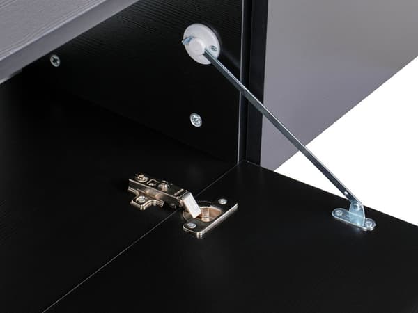 Veggmontert TV-benk Svart 2 skap TV opptil 70ʺ Minimalistisk design Stue Mediabenk Mediamøbler