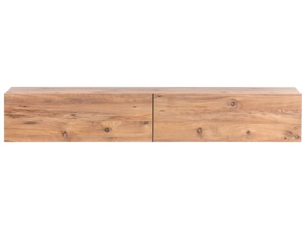 Veggmontert TV-benk Brun 2 skap TV opptil 70ʺ Minimalistisk design Stue Mediabenk Mediamøbler