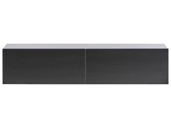 Veggmontert TV-benk Svart 2 skap TV opptil 55ʺ Minimalistisk design Stue Mediabenk Mediamøbler