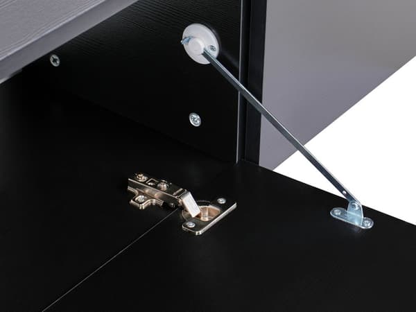 Veggmontert TV-benk Svart 2 skap TV opptil 55ʺ Minimalistisk design Stue Mediabenk Mediamøbler