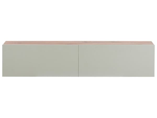 Veggmontert TV-benk Lysegrønn Brun 2 skap TV opptil 55ʺ Minimalistisk design Stue Mediabenk Mediamøbler