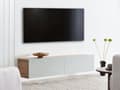 Miniatyrbilde 2 av 10: Veggmontert TV-benk Lysegrønn Brun 2 skap TV opptil 55ʺ Minimalistisk design Stue Mediabenk Mediamøbler