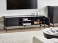 Miniatyrbilde 4 av 11: TV-benk Svart MDF 140 x 40 cm Oppbevaringshylle Sideboard Kabelhåndtering Moderne