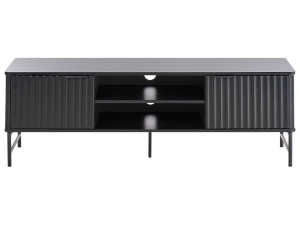 TV-benk Svart MDF 140 x 40 cm Oppbevaringshylle Sideboard Kabelhåndtering Moderne