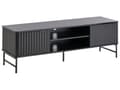 Miniatyrbilde 1 av 11: TV-benk Svart MDF 140 x 40 cm Oppbevaringshylle Sideboard Kabelhåndtering Moderne