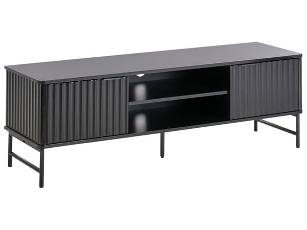 TV-benk Svart MDF 140 x 40 cm Oppbevaringshylle Sideboard Kabelhåndtering Moderne