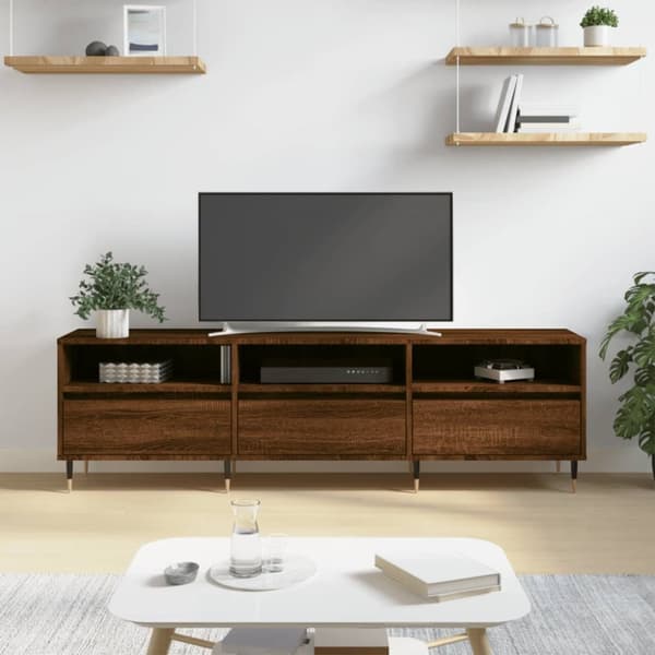 Tv-bänk brun ek 150x30x44,5 cm konstruerat trä