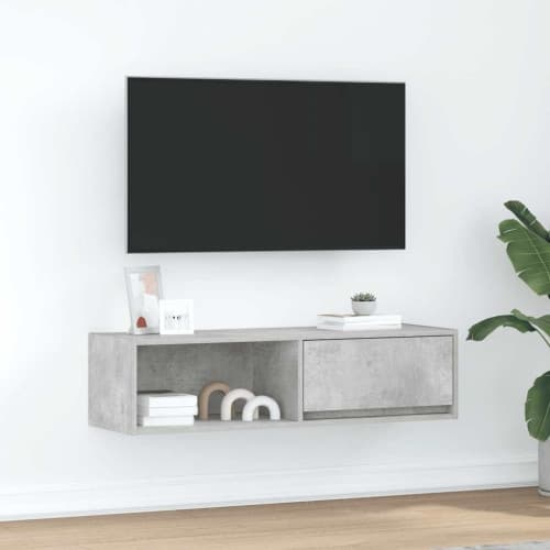 TV-bänk betonggrå 100x31x25,5 cm konstruerat trä
