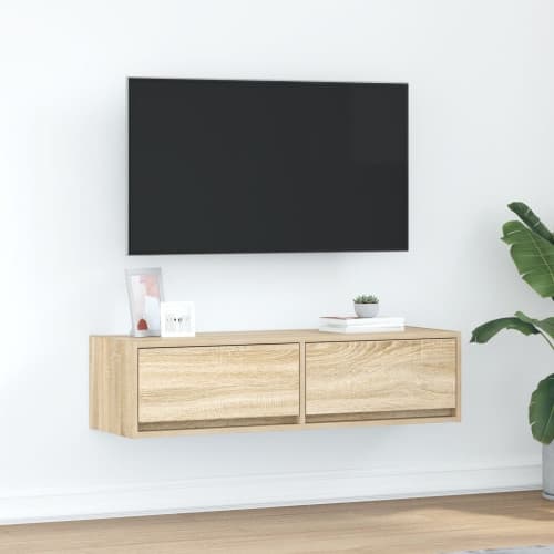 TV-bänk sonoma-ek 100x31x25,5 cm konstruerat trä