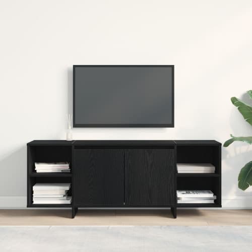 TV-bänk - Svart Ek - 120x30x40.5 cm - Gjord av konstruerat trä