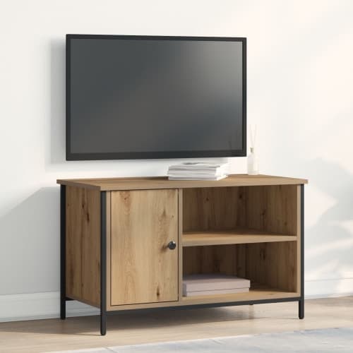 TV-bänk artisan ek 80x40x50 cm konstruerat trä och stål